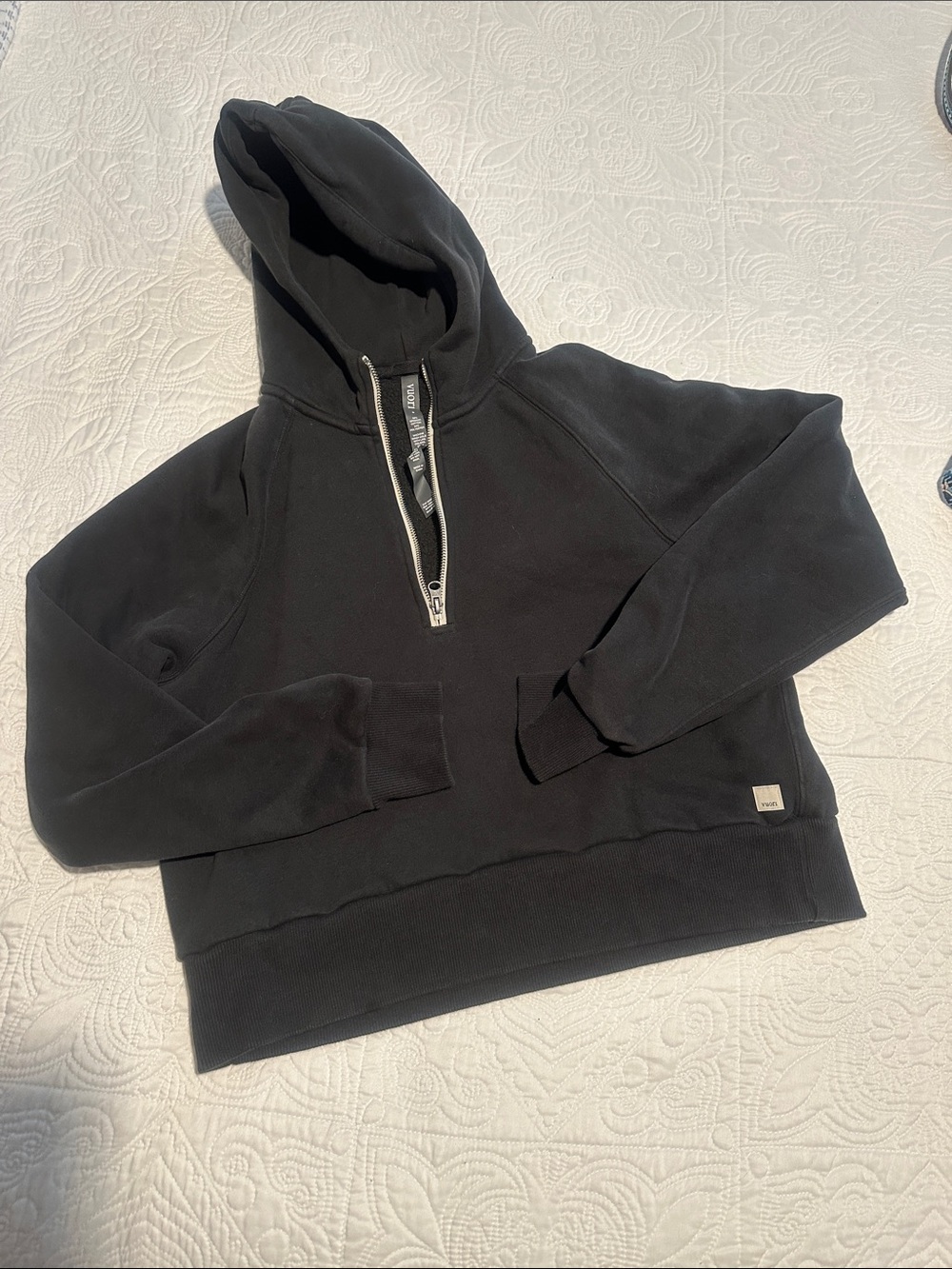 Vuori Black Half-Zip Hoodie Sweater
